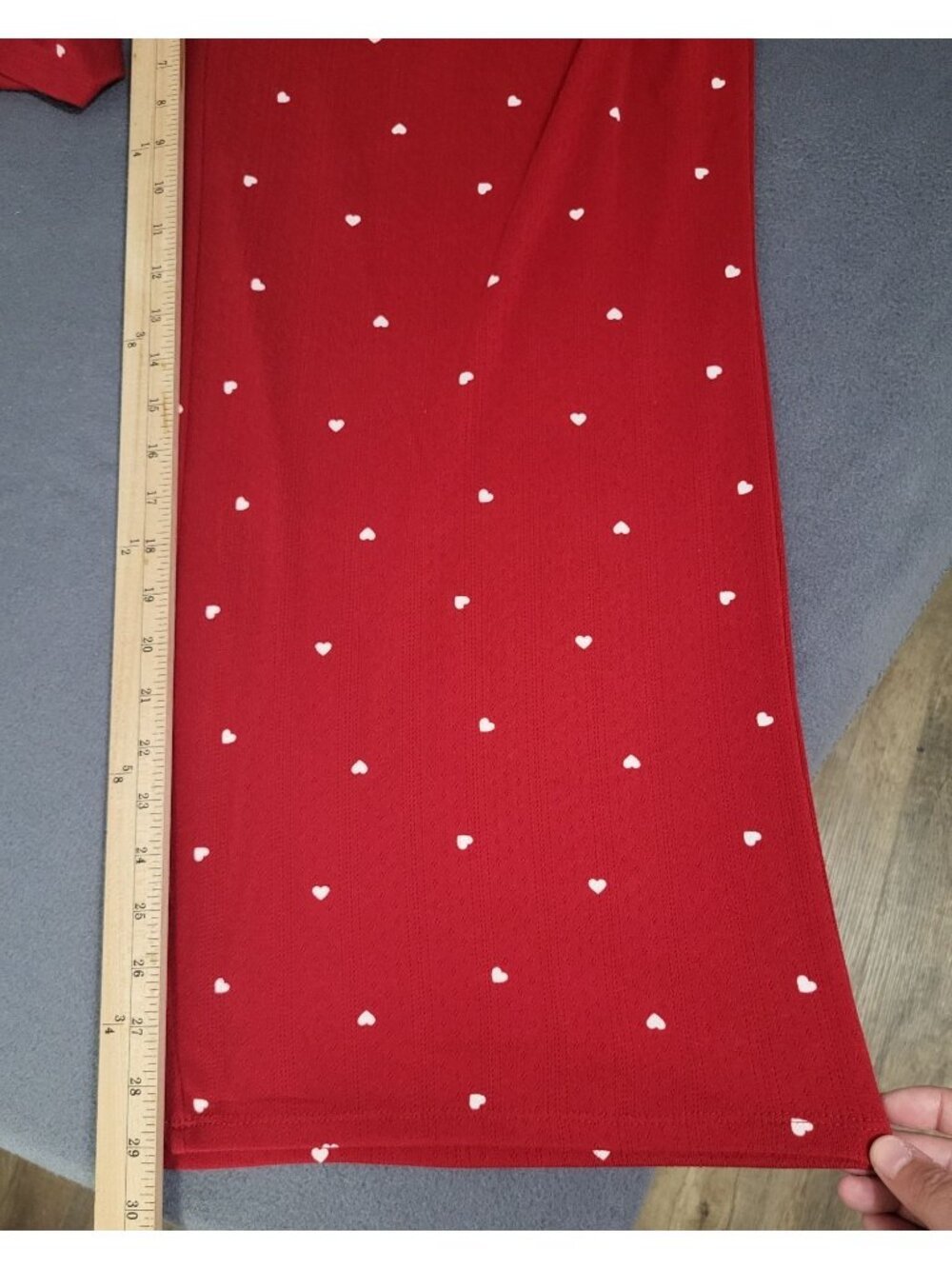 Auden Women's XXL Red with Hearts Pointelle Pajama Set Soft Loungewear Valentine - Picture 10 of 11